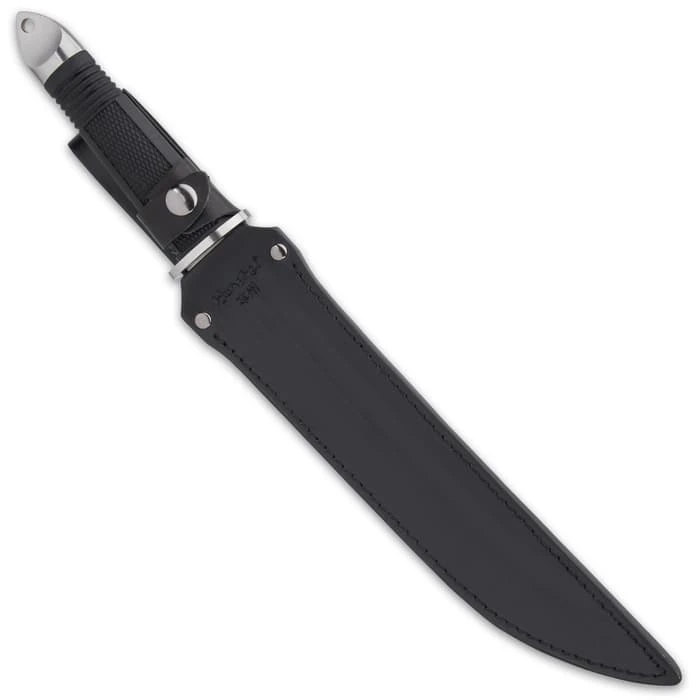 United Cutlery Honshu D2 Tanto Knife With Sheath - D2 Tool Steel Blade, Overmolded Grip, Stainless Steel Guard - Length 16 3/4” 2 United Cutlery Honshu D2 Tanto Knife With Sheath - D2 Tool Steel Blade, Overmolded Grip, Stainless Steel Guard - Length 16 3/4” - Image 2