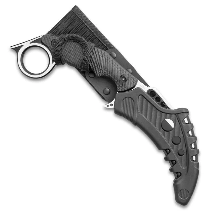 M48 Liberator Falcon Karambit Knife And Sheath - Cast Stainless Steel Blade, Black Oxide Coating, Injection Molded Nylon Handle - Length 10” 2 M48 Liberator Falcon Karambit Knife And Sheath - Cast Stainless Steel Blade, Black Oxide Coating, Injection Molded Nylon Handle - Length 10” - Image 2