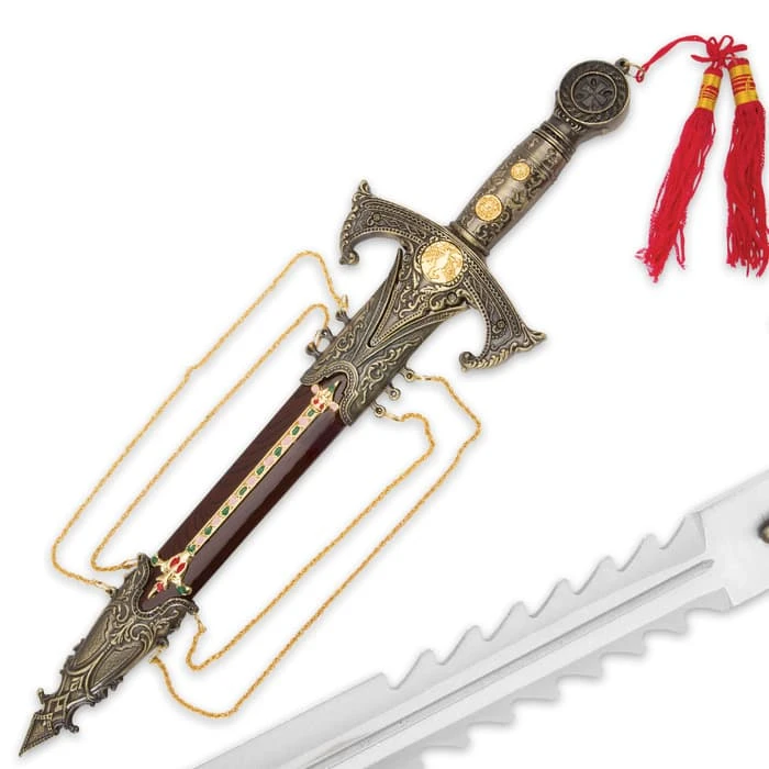 Legends In Steel Knights Templar Dagger With Sheath 2 Legends In Steel Knights Templar Dagger With Sheath - Image 2