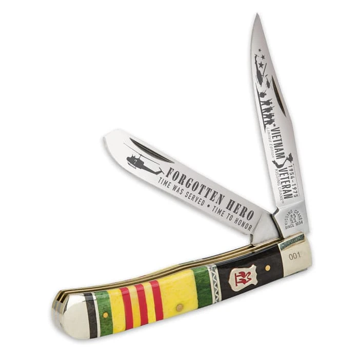 Kissing Crane Forgotten Hero Vietnam Veteran Trapper Pocket Knife 2 Kissing Crane Forgotten Hero Vietnam Veteran Trapper Pocket Knife - Image 2