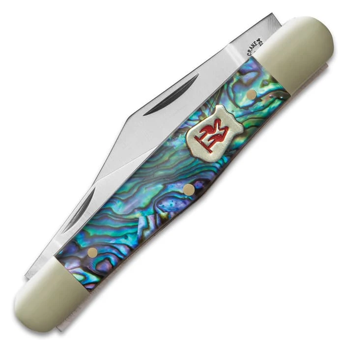 Kissing Crane Genuine Abalone Whittler Pocket Knife 2 Kissing Crane Genuine Abalone Whittler Pocket Knife - Image 2