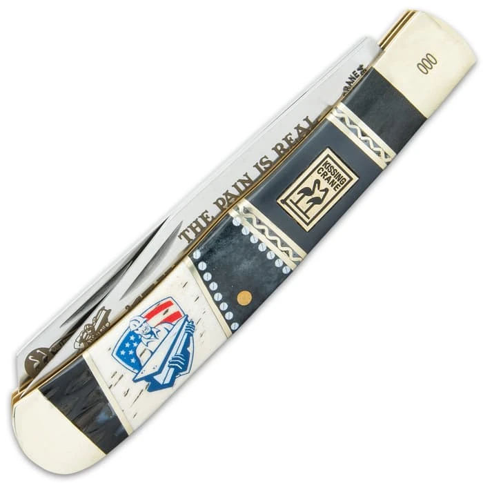 Kissing Crane Steel Worker Trapper Pocket Knife - Stainless Steel Blades, Handle, Nickel Silver Bolsters, Brass Liners 2 Kissing Crane Steel Worker Trapper Pocket Knife - Stainless Steel Blades, Handle, Nickel Silver Bolsters, Brass Liners - Image 2