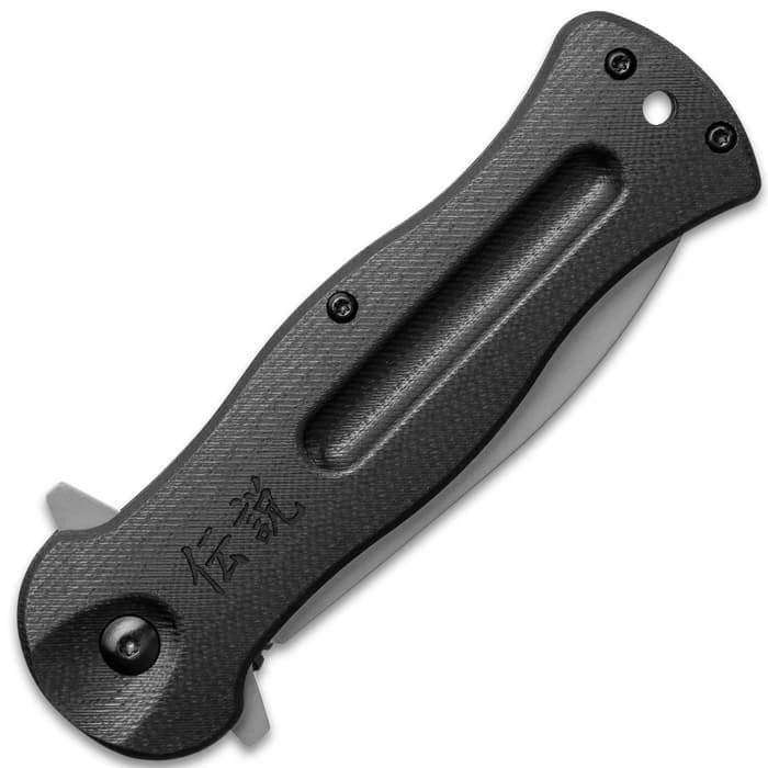 Shinwa Ganjo Black G10 Pocket Knife - 3Cr13 Stainless Steel Blade, Black G10 Handle Scales, Ball Bearing, Pocket Clip 2 Shinwa Ganjo Black G10 Pocket Knife - 3Cr13 Stainless Steel Blade, Black G10 Handle Scales, Ball Bearing, Pocket Clip - Image 2