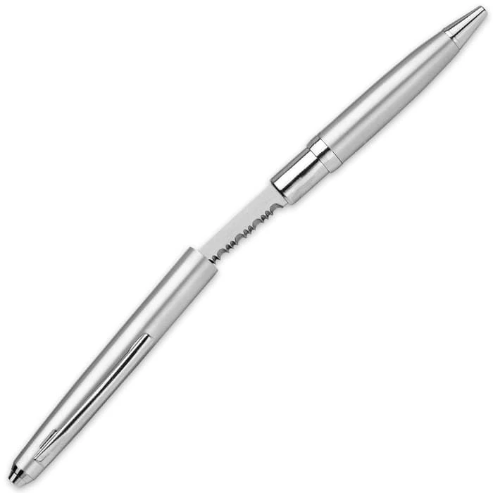 United Cutlery Silver Serrated Ink Pen Knife 2 United Cutlery Silver Serrated Ink Pen Knife - Image 2