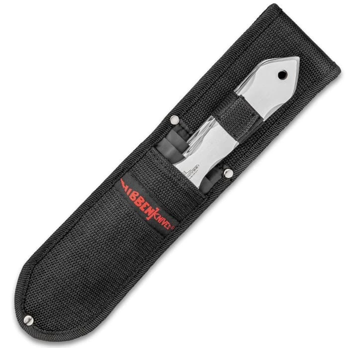 Gil Hibben Champion Throwing Knife Set With Sheath - Solid, One-Piece Stainless Steel Construction, Lanyard Hole - Length 11” 2 Gil Hibben Champion Throwing Knife Set With Sheath - Solid, One-Piece Stainless Steel Construction, Lanyard Hole - Length 11” - Image 2