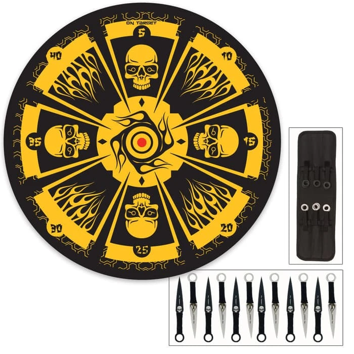 Skull Master Throwing Knife Set & Target 2 Skull Master Throwing Knife Set & Target - Image 2