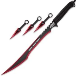 Red Warrior Collector Set - Includes A Variety Of Knives, A Tomahawk Axe And Throwers -Knife Series Shop D00 BK5737