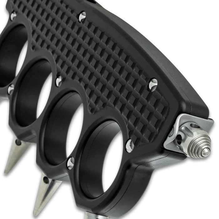 Spiked OTF Automatic Knuckle Knife - Stainless Steel Blade, Aircraft-Grade Aluminum, Pocket Clip - Closed 5 1/4" 3 Spiked OTF Automatic Knuckle Knife - Stainless Steel Blade, Aircraft-Grade Aluminum, Pocket Clip - Closed 5 1/4" - Image 3