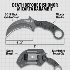 Death Before Dishonor Micarta Karambit -Knife Series Shop D17 BK3152