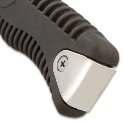 Delta Defender Dive Knife With Belt And Sheath - Stainless Steel Blade, Ridged ABS And TPR Handle, Sawback Serrations - Length 9 3/4” -Knife Series Shop D17 BK4589