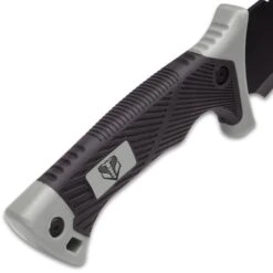 Bushmaster Kukri Machete Knife With Sheath - Stainless Steel Blade, Sawback, TPU Handle With Rubberized Grip - Length 18” -Knife Series Shop D17 BK5439