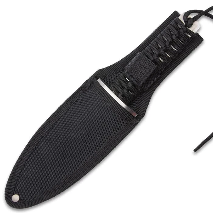 Skull Dagger And Sheath - 3Cr13 Stainless Steel Blade, Nylon Rope Wrapped Stainless Steel Handle - Length 9” 3 Skull Dagger And Sheath - 3Cr13 Stainless Steel Blade, Nylon Rope Wrapped Stainless Steel Handle - Length 9” - Image 3