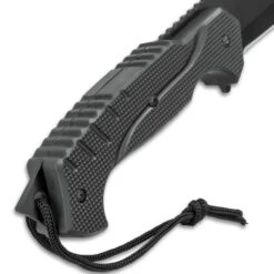 Black Legion Swamp Master Machete Knife With Sheath - Stainless Steel Blade, Textured TPU Handle, Lanyard - Length 24” -Knife Series Shop D17 BV562