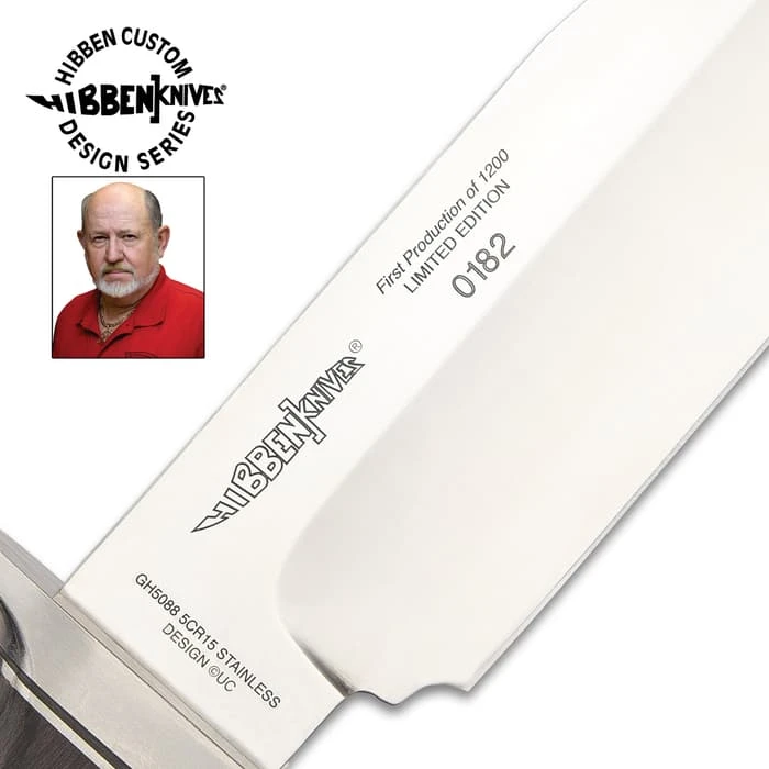 Hibben Arizona Bowie Knife With Sheath - 5Cr15 Stainless Steel Blade, Linen Micarta Handle, Stainless Steel Guard And Pommel - Length 15 1/2” 3 Hibben Arizona Bowie Knife With Sheath - 5Cr15 Stainless Steel Blade, Linen Micarta Handle, Stainless Steel Guard And Pommel - Length 15 1/2” - Image 3