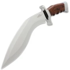 Hibben Kukri Fighter Knife And Sheath - 5Cr15MoV Steel Blade, Pakkawood Handle, Chrome-Plated Metal Guard And Pommel - Length 17 3/8” 7 Hibben Kukri Fighter Knife And Sheath - 5Cr15MoV Steel Blade, Pakkawood Handle, Chrome-Plated Metal Guard And Pommel - Length 17 3/8” -Knife Series Shop D17 GH5095