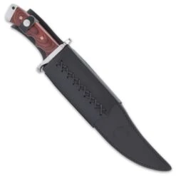 Hibben Bloodwood Magnum Bowie Knife And Sheath - 3Cr13 Stainless Steel Blade, Bloodwood Handle - Length 18 1/4” -Knife Series Shop D17 GH5104