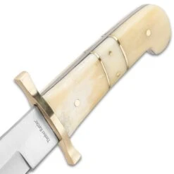 Timber Rattler Camel Bone Bowie Knife - Two-Knife Set With Leather Twin Sheath -Knife Series Shop D17 TR114