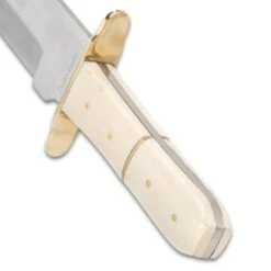 Timber Rattler Ivory Dusk Bone Handle Bowie Knife With Leather Sheath -Knife Series Shop D17 TR147