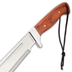 Timber Rattler Full-Tang Jungle Beast Machete - Stainless Steel Blade, Wooden Handle, Lanyard Cord - Length 25” -Knife Series Shop D17 TR168