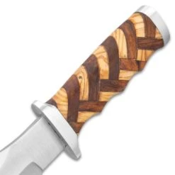 Timber Rattler Handcrafted Heirloom Bowie Knife And Sheath - Stainless Steel Blade, Walnut And Olive Wood Handle, Stainless Steel Guard And Pommel - Length 12” 7 Timber Rattler Handcrafted Heirloom Bowie Knife And Sheath - Stainless Steel Blade, Walnut And Olive Wood Handle, Stainless Steel Guard And Pommel - Length 12” -Knife Series Shop D17 TR181