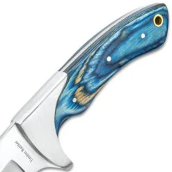 Timber Rattler Blue Pakkawood Skinning Knife -Knife Series Shop D17 TR78