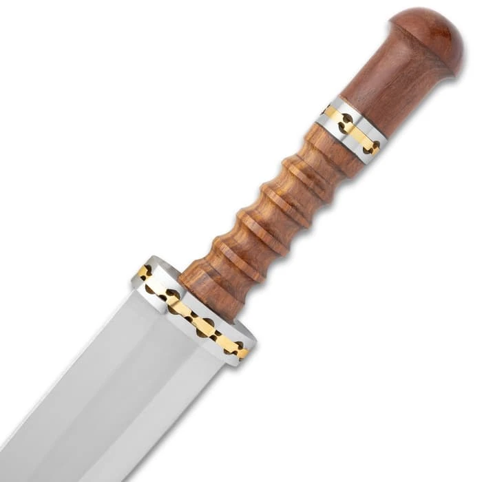Timber Wolf Crusader Dagger And Sheath - Stainless Steel Blade, Wooden Handle, Fileworked Accents - Length 17 1/2" 3 Timber Wolf Crusader Dagger And Sheath - Stainless Steel Blade, Wooden Handle, Fileworked Accents - Length 17 1/2" - Image 3