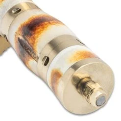 Timber Wolf Stag Stalker Dagger And Sheath - Stainless Steel Blade, Stag Bone Handle, Brass Guard And Pommel - Length 14” -Knife Series Shop D17 TW1267