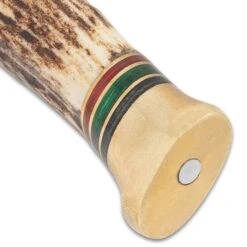 Timber Wolf Mini Trail Knife And Sheath - Stainless Steel Blade, Stag Handle, Brass Pommel - Length 6 1/4” -Knife Series Shop D17 TW1372