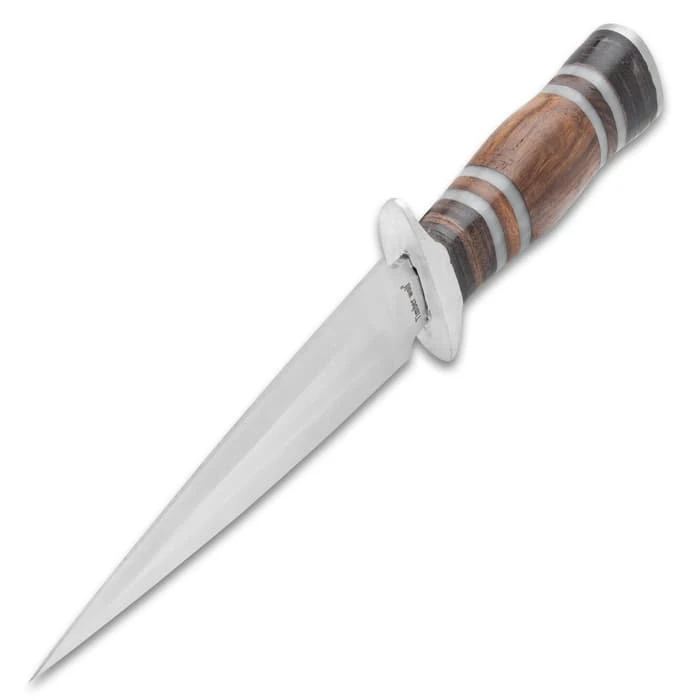 Timber Wolf Fur Trapper Dagger And Sheath - Stainless Steel Blade, Wood And Resin Handle - Length 12" 3 Timber Wolf Fur Trapper Dagger And Sheath - Stainless Steel Blade, Wood And Resin Handle - Length 12" - Image 3