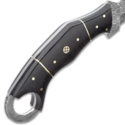 Timber Wolf Attila Karambit Knife - Damascus Steel Blade, Full-Tang, Micarta Handle Scales, Open-Ring Pommel - Length 9” 6 Timber Wolf Attila Karambit Knife - Damascus Steel Blade, Full-Tang, Micarta Handle Scales, Open-Ring Pommel - Length 9” -Knife Series Shop D17 TW931