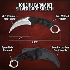 United Cutlery Honshu Karambit Silver Boot Sheath -Knife Series Shop D17 UC2786