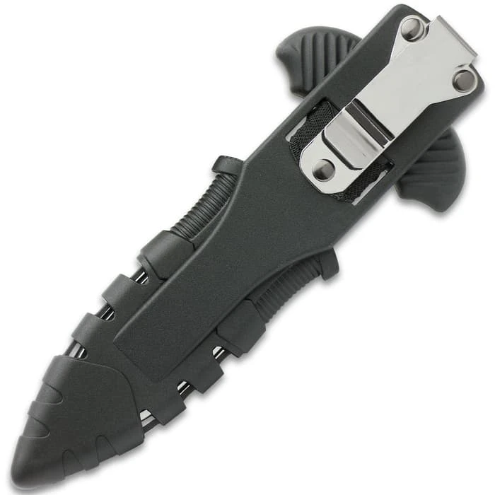 M48 Fang I Tactical Push Dagger And Sheath - Cast Stainless Steel Blade, Black Oxide Coating, TPR Handle - Length 7 3/8” 3 M48 Fang I Tactical Push Dagger And Sheath - Cast Stainless Steel Blade, Black Oxide Coating, TPR Handle - Length 7 3/8” - Image 3