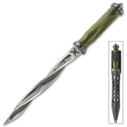 M48 Battle Scarred Series Desert Olive Drab Cyclone - Cast Stainless Steel Blade, Reinforced Nylon Handle, Stainless Steel Guard -Knife Series Shop D17 UC3340