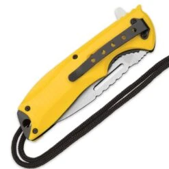 SOA Scout Assisted Opening Pocket Knife - Yellow With Black Paracord Wrapping -Knife Series Shop D19 BK3495