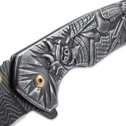 Shadow Warrior Assisted Opening Pocket Knife | DamascTec Steel Blade | Black And Gold -Knife Series Shop D19 BK3530