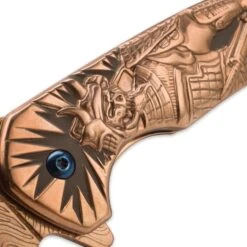 Shadow Warrior Assisted Opening Pocket Knife | DamascTec Steel Blade | Gold And Blue 7 Shadow Warrior Assisted Opening Pocket Knife | DamascTec Steel Blade | Gold And Blue -Knife Series Shop D19 BK3534