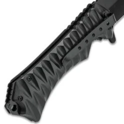 Xenoburn Assisted Opening Cleaver Pocket Knife - Black Titanium Coated Steel Blade, Textured TPU Handle, Pocket Clip, Lanyard Hole 8 Xenoburn Assisted Opening Cleaver Pocket Knife - Black Titanium Coated Steel Blade, Textured TPU Handle, Pocket Clip, Lanyard Hole -Knife Series Shop D19 BK4288