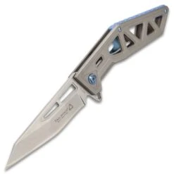 Rampage Tailwind Skeletonized Pocket Knife - Stainless Steel Blade, Steel Handle, Ti-Coated, Ball Bearing Opening, Pocket Clip -Knife Series Shop D19 BK5138