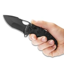 SOG Blackout Kiku XR Pocket Knife - CTS-XHP Premium Steel Blade, Linen Micarta Handle, XR Lock, One-Handed Opening -Knife Series Shop D19 CS0061