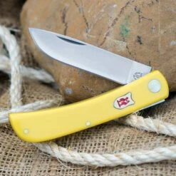 Kissing Crane Pocket Farmer Yellow Composite Pocket Knife 5 Kissing Crane Pocket Farmer Yellow Composite Pocket Knife -Knife Series Shop D19 KC5009