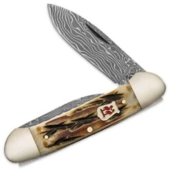 Kissing Crane Burnt Bone Canoe Pocket Knife -Knife Series Shop D19 KC5476