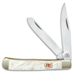Kissing Crane Genuine Pearl Trapper Pocket Knife -Knife Series Shop D19 KC5492