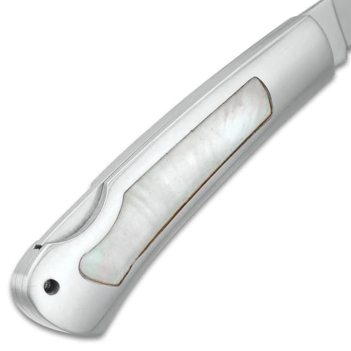 Kissing Crane Genuine Pearl And Stainless Pocket Knife 3 Kissing Crane Genuine Pearl And Stainless Pocket Knife - Image 3