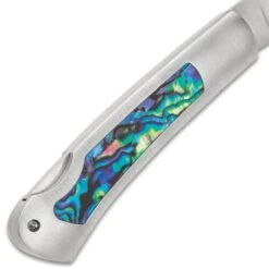 Kissing Crane Genuine Abalone And Stainless Pocket Knife 7 Kissing Crane Genuine Abalone And Stainless Pocket Knife -Knife Series Shop D19 KC5505