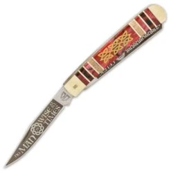 Kissing Crane Celtic Blood Trapper Knife - Stainless Steel Blades, Acrylic And Wooden Handle, Nickel Silver Bolsters -Knife Series Shop D19 KC5564
