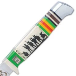 Kissing Crane Vietnam Fixed Blade Knife With Sheath - Stainless Steel Blade, Bone Handle, Brass Guard - Length - 7 3/4” 6 Kissing Crane Vietnam Fixed Blade Knife With Sheath - Stainless Steel Blade, Bone Handle, Brass Guard - Length - 7 3/4” -Knife Series Shop D19 KC5859