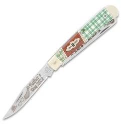 Kissing Crane 2022 Father’s Day Trapper Pocket Knife - Stainless Steel Blades, Bone And Wood Handle Nickel Silver Bolsters -Knife Series Shop D19 KC5872