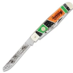 Kissing Crane 2022 Halloween Trapper Knife - Stainless Steel Blades, Bone Handle Scales, Nickel Silver Bolsters, Individually Serialized -Knife Series Shop D19 KC5877