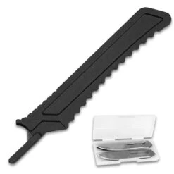 Kershaw LoneRock RBK 2 Pocket Knife - #60A Scalpel Blade, Glass-Filled And Rubber Handle, Manual Opening - Closed 4 2/5” -Knife Series Shop D19 KS8603