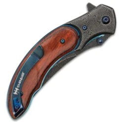 Shinwa Shinigami Bloodwood Pocket Knife - 3Cr13 Stainless Steel Blade, Bloodwood Handle Scales, Pocket Clip -Knife Series Shop D19 KZ1122